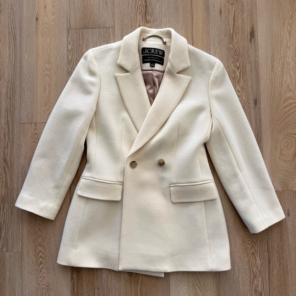 J.Crew White Blazer Jacket in Italian Double Cloth Wool - Picture 8 of 9